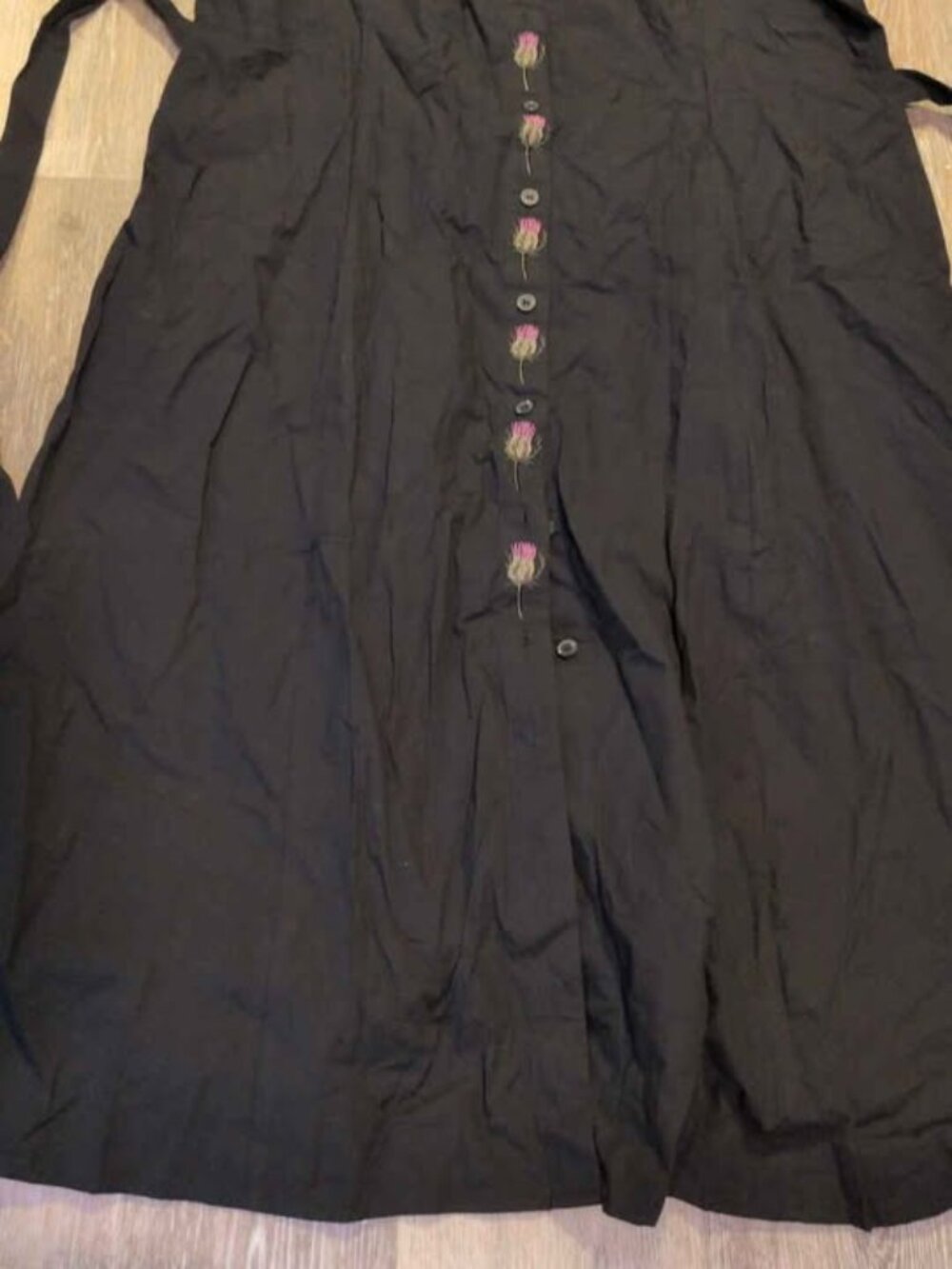 DISTURBIA Despair Cotton Thistle Up Midaxi Dress Black Embroidered UK20 us 16 - Picture 5 of 5
